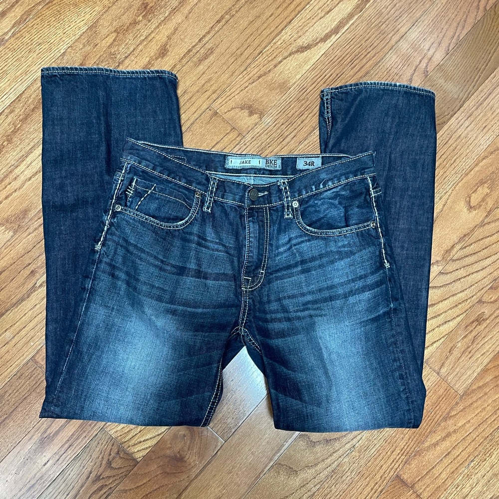 BKE Men's Straight Jeans - Deep Indigo